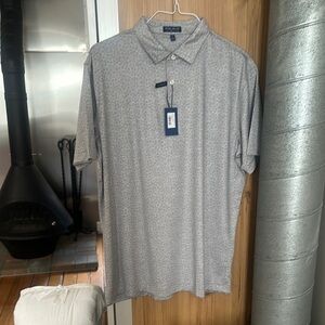 Men's Gray Peter Millar polo golf shirt NWT
